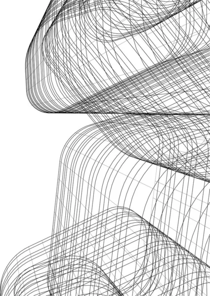 Abstrakte Zeichnungslinien Architektonischen Kunstkonzept Minimale Geometrische Formen — Stockvektor