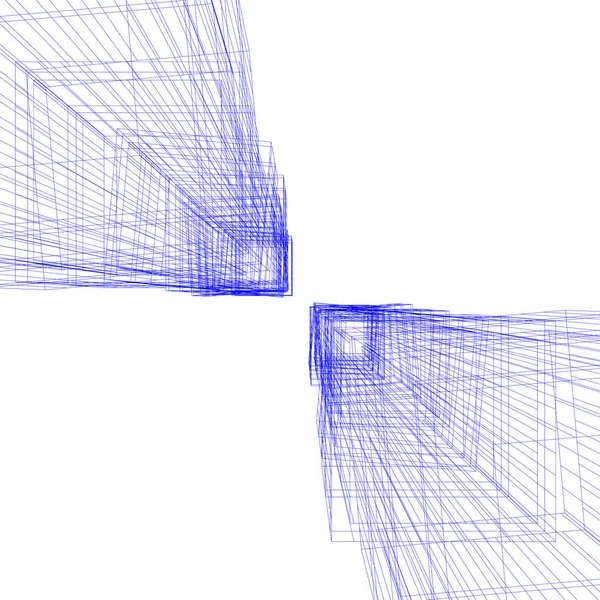 Líneas Abstractas Dibujo Concepto Arte Arquitectónico Formas Geométricas Mínimas — Vector de stock