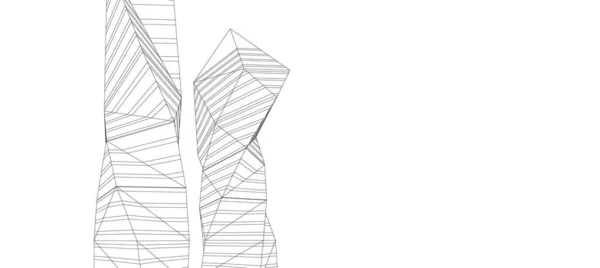 建築芸術の概念における抽象的な線や最小限の幾何学的形状 — ストックベクタ