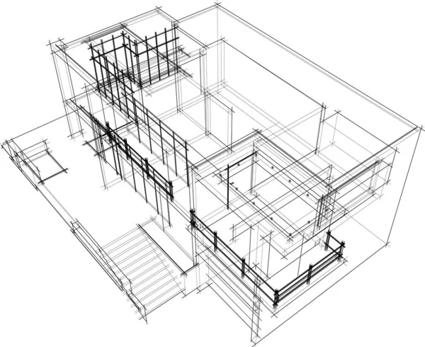 Mimari sanat konseptinde soyut çizgiler, minimum geometrik şekiller. 