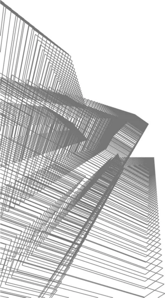 Abstrakcyjne Linie Rysunku Koncepcji Sztuki Architektonicznej Minimalne Kształty Geometryczne — Wektor stockowy