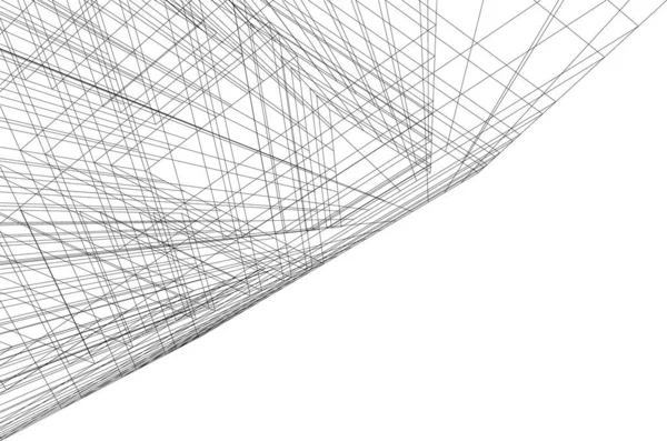 Abstrakte Zeichnungslinien Architektonischen Kunstkonzept Minimale Geometrische Formen — Stockvektor