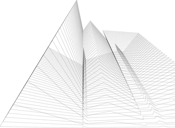 Linhas Abstratas Desenho Conceito Arte Arquitetônica Formas Geométricas Mínimas — Vetor de Stock