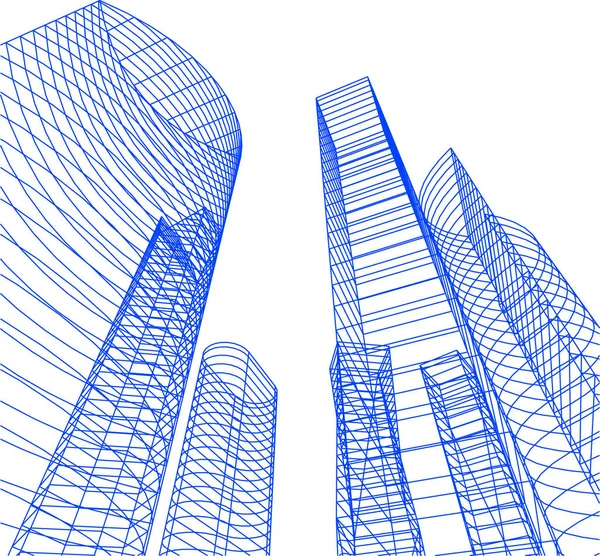 Abstrakte Zeichnungslinien Architektonischen Kunstkonzept Minimale Geometrische Formen — Stockvektor