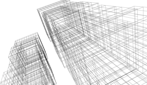 Linhas Abstratas Desenho Conceito Arte Arquitetônica Formas Geométricas Mínimas — Vetor de Stock