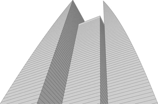 Abstrakte Zeichnungslinien Architektonischen Kunstkonzept Minimale Geometrische Formen — Stockvektor