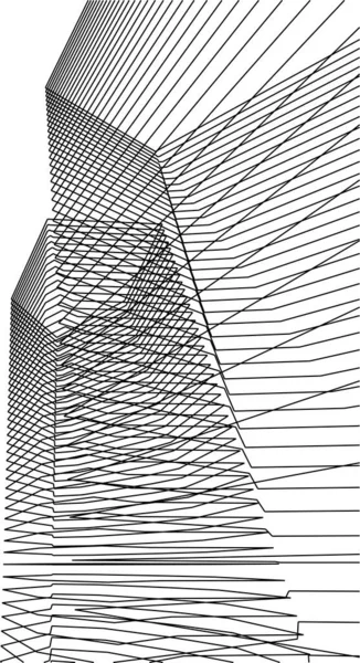 Linee Disegno Astratte Nel Concetto Arte Architettonica Forme Geometriche Minime — Vettoriale Stock