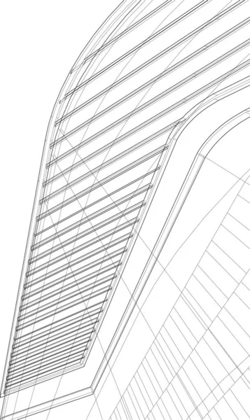 Abstraktní Kreslicí Čáry Architektonickém Pojetí Minimální Geometrické Tvary — Stockový vektor