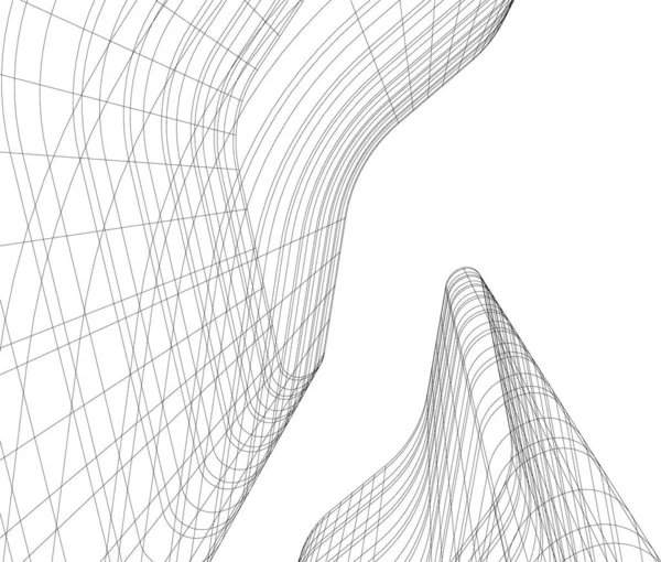 Lignes Dessin Abstraites Dans Concept Art Architectural Formes Géométriques Minimales — Image vectorielle