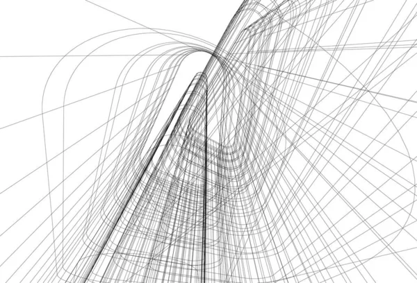 Abstrakte Zeichnungslinien Architektonischen Kunstkonzept Minimale Geometrische Formen — Stockvektor