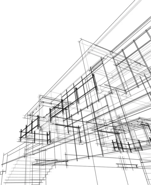 Arquitectura Edificio Ilustración Sobre Fondo — Archivo Imágenes Vectoriales