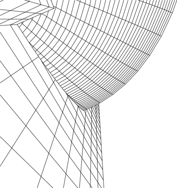 Abstrakta Teckningslinjer Arkitektonisk Konst Koncept Minimala Geometriska Former — Stock vektor