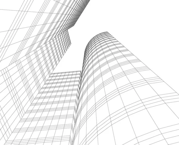 Linhas Abstratas Desenho Conceito Arte Arquitetônica Formas Geométricas Mínimas — Vetor de Stock