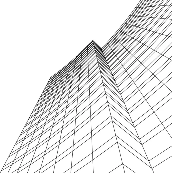 Linhas Abstratas Desenho Conceito Arte Arquitetônica Formas Geométricas Mínimas — Vetor de Stock