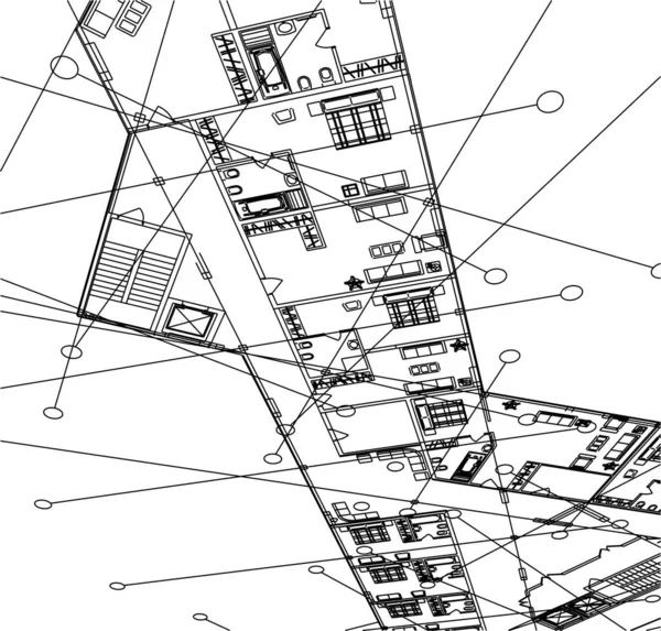 Архітектурна Будівля Ілюстрація Фоні — стоковий вектор