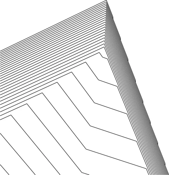 最小限の幾何学的形状建築線 — ストックベクタ