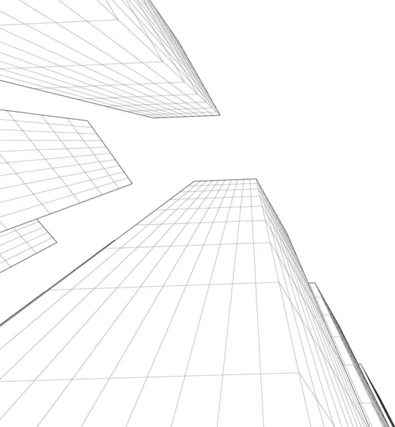 Linhas Abstratas Desenho Conceito Arte Arquitetônica Formas Geométricas Mínimas — Vetor de Stock