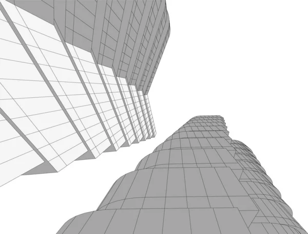 Linhas Abstratas Desenho Conceito Arte Arquitetônica Formas Geométricas Mínimas —  Vetores de Stock