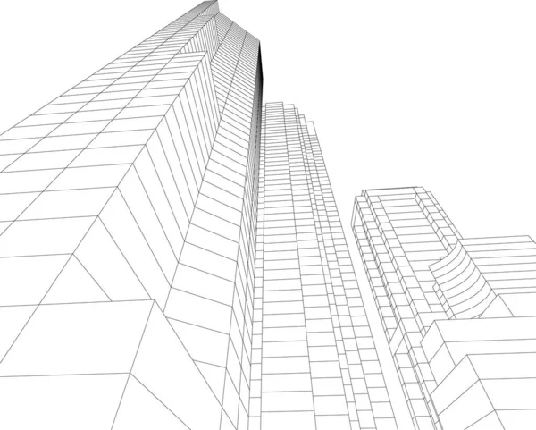 Linhas Abstratas Desenho Conceito Arte Arquitetônica Formas Geométricas Mínimas —  Vetores de Stock