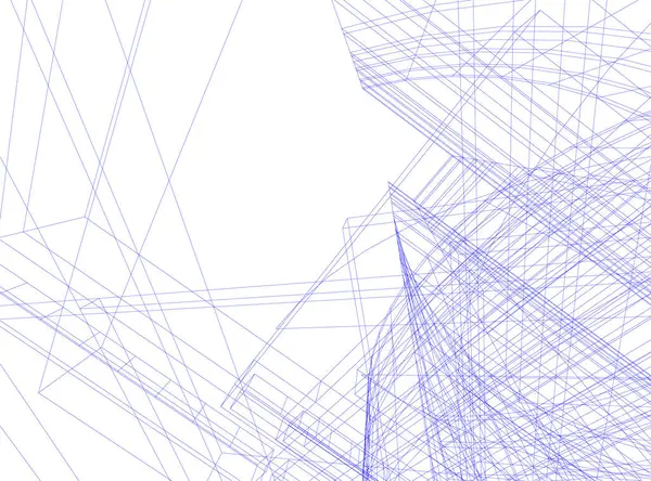 Abstrakta Teckningslinjer Arkitektonisk Konst Koncept Minimala Geometriska Former — Stock vektor