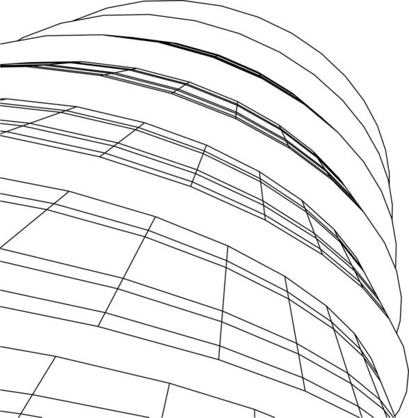 Lignes Dessin Abstraites Dans Concept Art Architectural Formes Géométriques Minimales — Image vectorielle