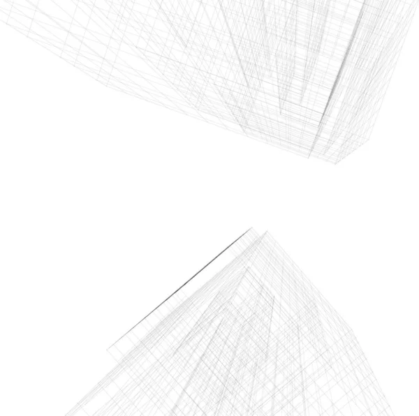 Linhas Abstratas Desenho Conceito Arte Arquitetônica Formas Geométricas Mínimas — Vetor de Stock