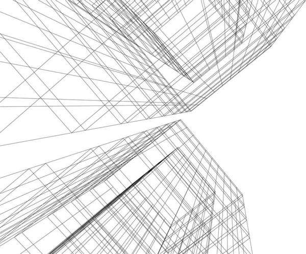 Abstrakcyjne Linie Rysunku Koncepcji Sztuki Architektonicznej Minimalne Kształty Geometryczne — Wektor stockowy