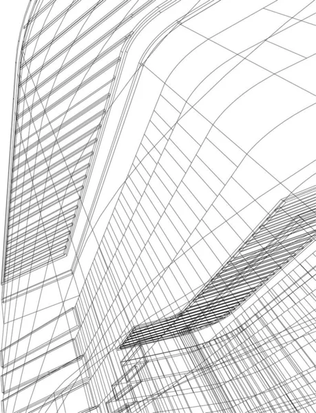 Lignes Dessin Abstraites Dans Concept Art Architectural Formes Géométriques Minimales — Image vectorielle