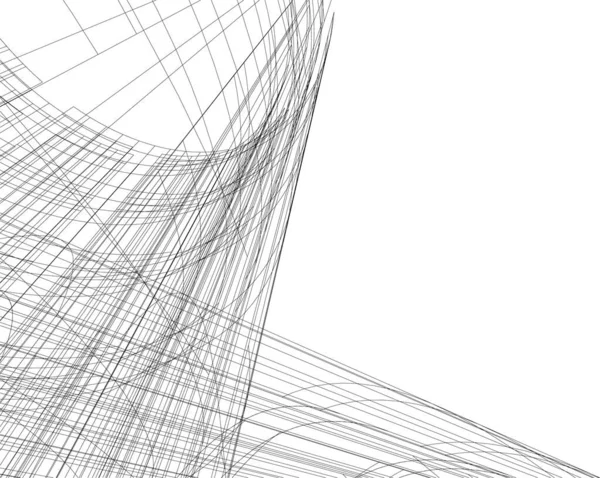 Líneas Abstractas Dibujo Concepto Arte Arquitectónico Formas Geométricas Mínimas — Archivo Imágenes Vectoriales