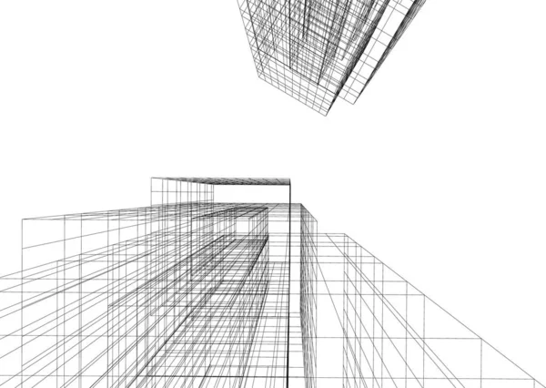 Arquitectura Edificio Ilustración Sobre Fondo — Archivo Imágenes Vectoriales