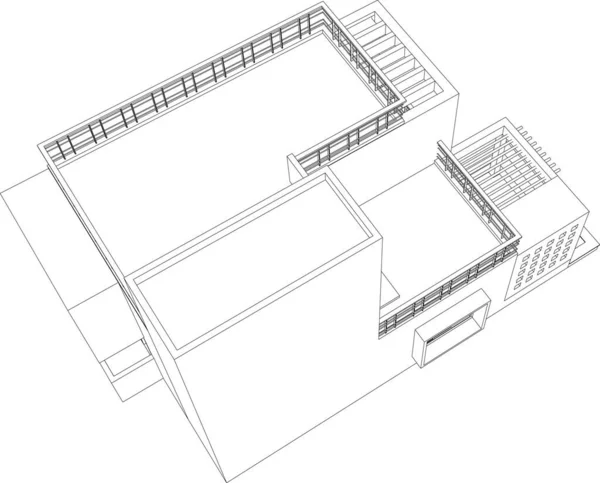 建築芸術の概念における抽象的な線や最小限の幾何学的形状 — ストックベクタ