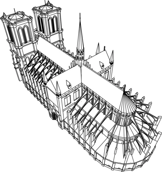 Abstracte Tekenlijnen Architectonisch Kunstconcept Minimale Geometrische Vormen — Stockvector