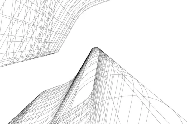 Linhas Abstratas Desenho Conceito Arte Arquitetônica Formas Geométricas Mínimas — Vetor de Stock