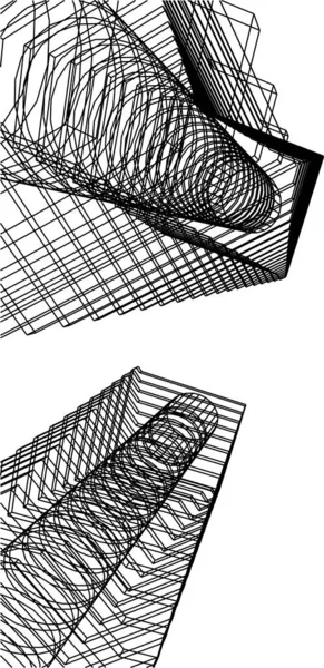 Абстрактні Лінії Малювання Концепції Архітектурного Мистецтва Мінімальні Геометричні Форми — стоковий вектор