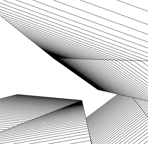 Líneas Abstractas Dibujo Concepto Arte Arquitectónico Formas Geométricas Mínimas — Archivo Imágenes Vectoriales