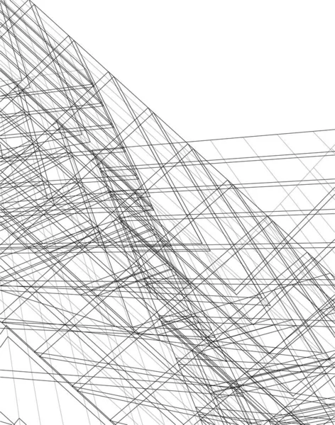 Lignes Dessin Abstraites Dans Concept Art Architectural Formes Géométriques Minimales — Image vectorielle