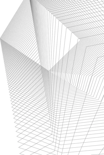 Abstracte Tekenlijnen Architectonisch Kunstconcept Minimale Geometrische Vormen — Stockvector