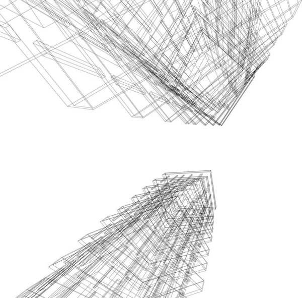 Mimari Sanat Konseptinde Soyut Çizgiler Minimum Geometrik Şekiller — Stok Vektör