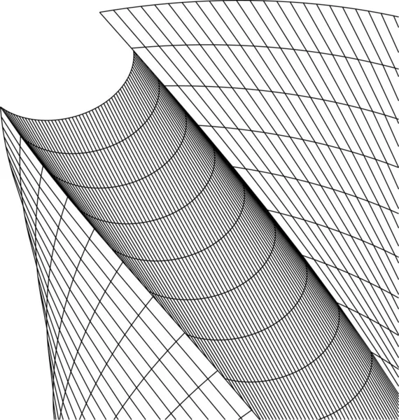 Abstracte Tekenlijnen Architectonisch Kunstconcept Minimale Geometrische Vormen — Stockvector