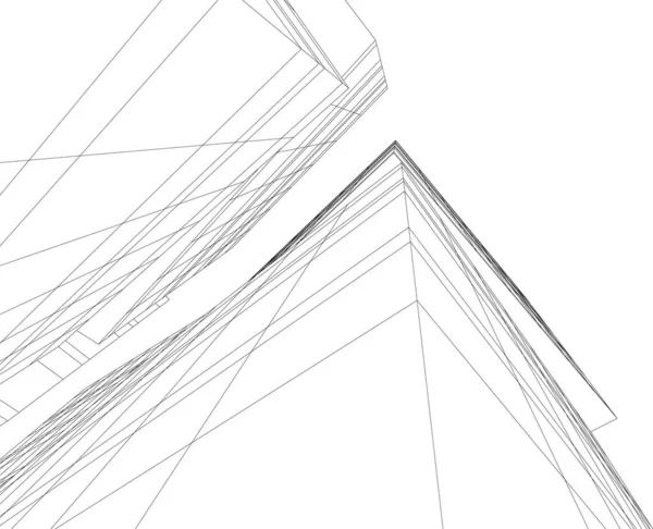 Linhas Abstratas Desenho Conceito Arte Arquitetônica Formas Geométricas Mínimas —  Vetores de Stock