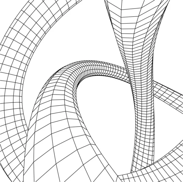 Linee Disegno Astratte Nel Concetto Arte Architettonica Forme Geometriche Minime — Vettoriale Stock