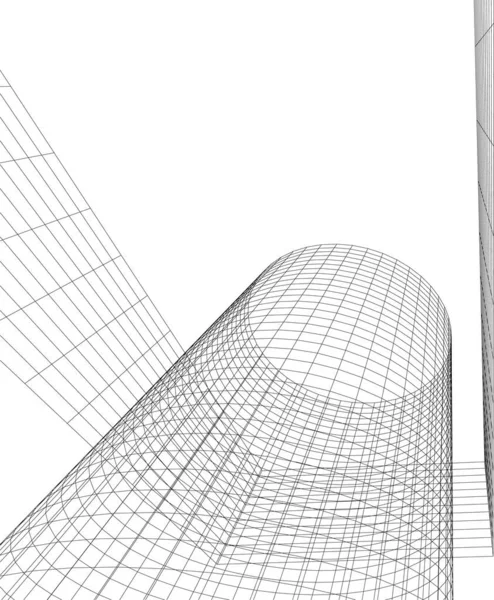 Linhas Abstratas Desenho Conceito Arte Arquitetônica Formas Geométricas Mínimas — Vetor de Stock