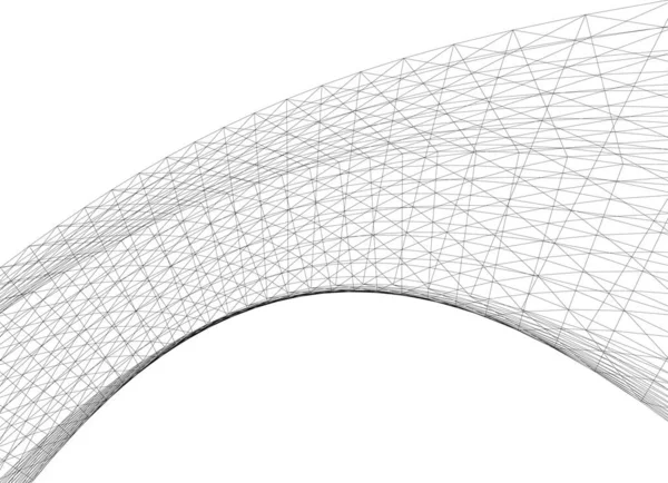 Elvont Rajzvonalak Építészeti Képzőművészetben Minimális Geometriai Formák — Stock Vector