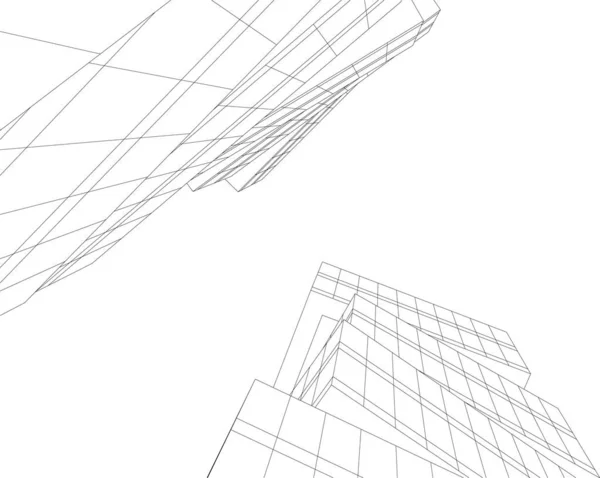 Lignes Dessin Abstraites Dans Concept Art Architectural Formes Géométriques Minimales — Image vectorielle