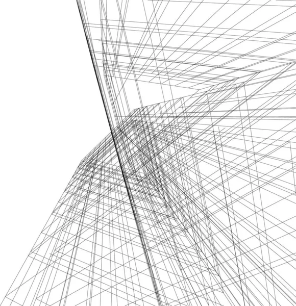 Abstrakte Zeichnungslinien Architektonischen Kunstkonzept Minimale Geometrische Formen — Stockvektor