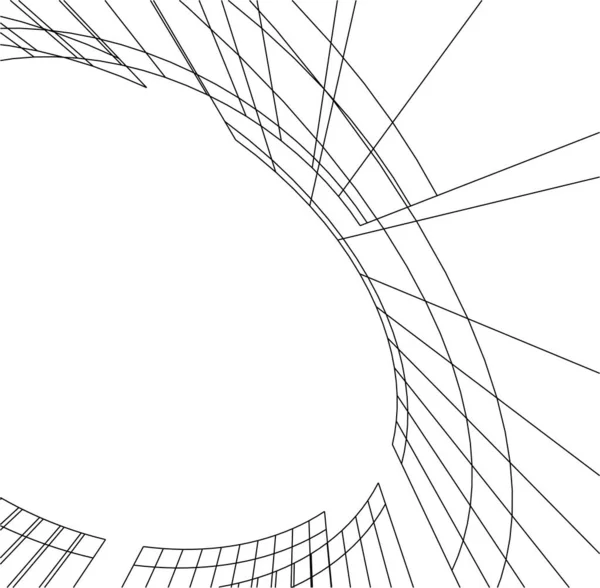 Abstrakte Zeichnungslinien Architektonischen Kunstkonzept Minimale Geometrische Formen — Stockvektor