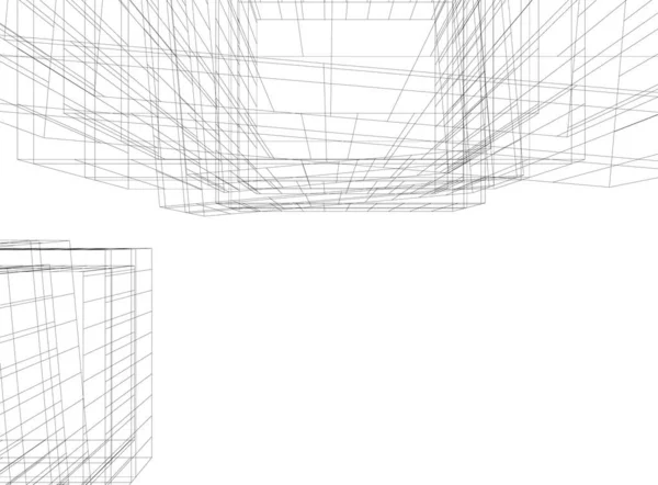 Abstrakte Zeichnungslinien Architektonischen Kunstkonzept Minimale Geometrische Formen — Stockvektor