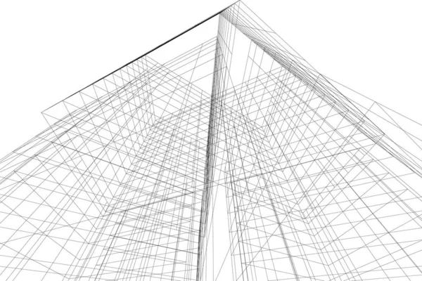 Mimari Sanat Konseptinde Soyut Çizgiler Minimum Geometrik Şekiller — Stok Vektör