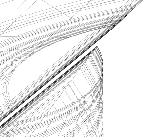 Lignes Dessin Abstraites Dans Concept Art Architectural Formes Géométriques Minimales — Image vectorielle