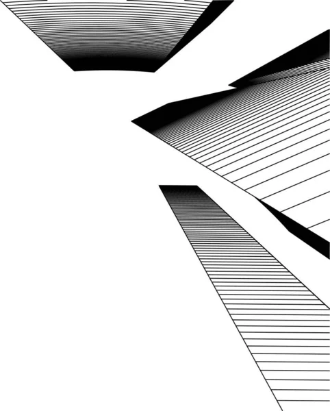 Abstracte Tekenlijnen Architectonisch Kunstconcept Minimale Geometrische Vormen — Stockvector